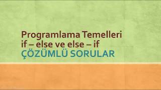 Programlama temelleri if else if ve switch ile ilgili çözümlü sorular [upl. by Ruth270]