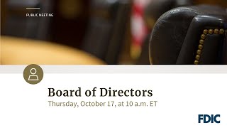 FDIC Board of Directors Meeting [upl. by Rebba]