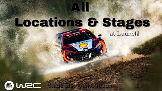 EA Sports WRC  Full Stage List amp Maps All Locations amp Stages [upl. by Negaem]