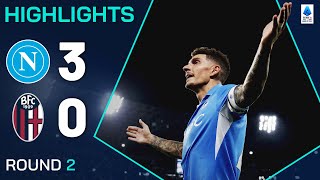 NAPOLIBOLOGNA 30  HIGHLIGHTS  Napoli bounce back in style  Serie A 202425 [upl. by Pallaton]