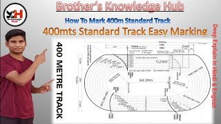 400m standard track marking amp measurements  How to mark 400m standard track  Athletic track 400m [upl. by Anele]