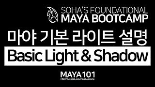 Maya Light amp Shadow 마야 기본 라이트 설명 [upl. by Schluter]