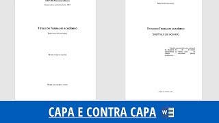 Aula 1 Como fazer a CAPA e CONTRA CAPA no Trabalho Acadêmico  Normas ABNT [upl. by Airamahs103]