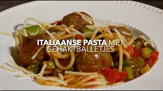 Italiaanse pasta met gehaktballetjes [upl. by Ishii]