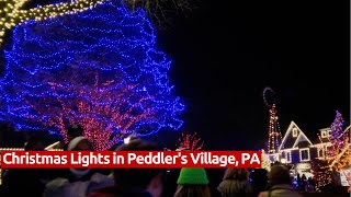 USA Christmas Shopping Walk with Dad in Enchanting Peddlers Village PA No Music 4K [upl. by Ibocaj]