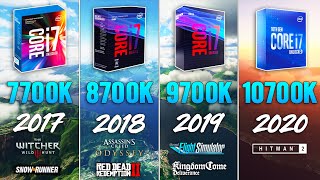 i7 7700K vs i7 8700K vs i7 9700K vs i7 10700K Test in 7 Games [upl. by Mcmullan334]