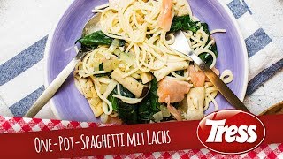 OnePotPastaRezept Spaghetti mit Lachs [upl. by Huskey]