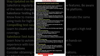 What are the skills required for Salesforce testing salesforcefighters jobinterview [upl. by Alvinia]