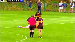 HUGE HITBRIAN HURLEY SENDING OFF  CASTLEHAVEN V DR CROKES  2024 MUNSTER CLUB FOOTBALL GAA IRELAND [upl. by Enaud335]