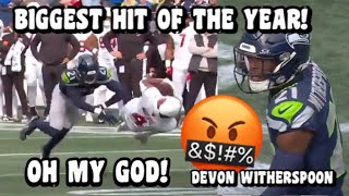 Devon Witherspoon makes BIGGEST HIT OF THE YEAR 😳🔥 Cardinals Vs Seahawks 2023 highlights [upl. by Nadabus76]