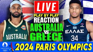 🔴LIVE Australia vs Greece Basketball Play by Play Reaction  2024 Paris Olympics [upl. by Limak]