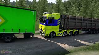 kirkenes quarry road ets2 promods6hill driving with heavy trafficMAN truck mudroadheavy traffic [upl. by Otinauj]