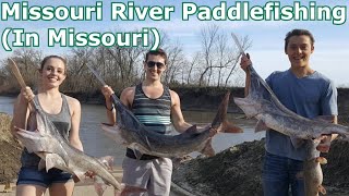 Epic Day Paddlefish Snagging on Missouri River Catch and Cook [upl. by Wolfy]