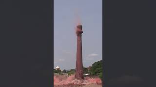 EXPLOSIVES DEMOLITION  demolition subscribe shorts brick chimney [upl. by Eelirol839]