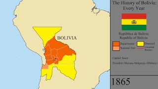 The History of Bolivia Every Year [upl. by Eecyaj]