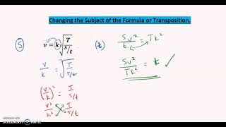 Changing the Subject of the Formula or Transposition [upl. by Ulrika]