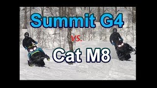 Arctic Cat M8 vs Skidoo Summit G4 direct comparison [upl. by Essie]