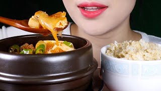 ASMR Kimchi Jjigae with Pork Belly  Korean Home Meal  Eating Sounds Mukbang [upl. by Nyrrad]