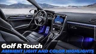 VW Golf R Touch  Ambient Light and Color Highlights  CES 2015 [upl. by Norvun226]