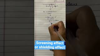 screening effect class 11 ytshorts youtubeshorts viralshort [upl. by Inaj]