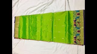 Parrot Green Semi Paithani Silk Sarees Collections  semi paithani sarees pricePure Silk sarees [upl. by Ermina884]