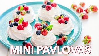 Dessert Easy Mini Pavlovas  Homemade Meringues Recipe [upl. by Bidget]