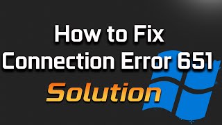 Fix Error 651 The Modem Has Reported An Error Connection Failed With Error 651 Problem [upl. by Eseryt819]