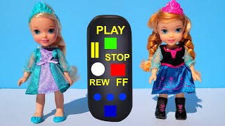 Elsa amp Anna toddlers playing jokes with a remote control [upl. by Eserahs]