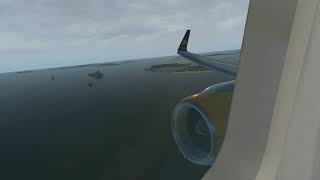 XP11 Icelandair 757200 Wingview Landing in Boston [upl. by Nohtiek]