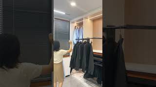 Wardrobe lift side mounted spacesaving closetspace interiordesign closetsystem modularclosets [upl. by Inahs]