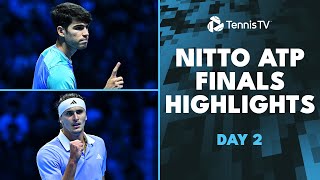 Alcaraz Takes On Ruud Zverev vs Rublev  Nitto ATP Finals 2024 Highlights Day 2 [upl. by Benilda]