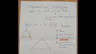 Dreieck konstruieren  sws  Seite  Winkel  Seite [upl. by Bashuk273]
