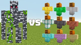 Bedrock Golem vs All Golems  Minecraft Mob Battle  Iron Golem Vs Netherite Golem Vs Bedrock Golem [upl. by Aloysia96]