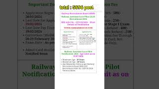 railway new vacancy 2024  railway assistant loco pilot vacancy RRB ALP vacancy 2024 [upl. by Ellennej425]