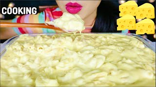 ASMR CREAMIEST CHEESY MAC AND CHEESE WITH COOKING PASTA PEPSI MUKBANG 咀嚼音  먹방 [upl. by Ynaittirb]