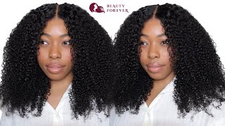 A TRUE KINKY CURLY WIG 7X5 BYE BYE KNOTS GLUELESS KINKY CURLY WIG FOR BEGINNERS BeautyForever Hair [upl. by Nnyroc]