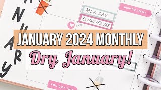 January 2024 Monthly Plan With Me amp Dry January Tracker Happy Planner [upl. by Ashman]