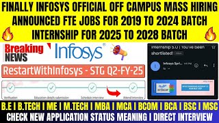 Infosys Biggest Official Mass Hiring Announced  20242019  20252028 Batch  Infosys Direct Hiring [upl. by Belter848]