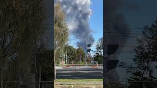 Chemical explosion sparks large factory fire in Derrimut in Melbournes west [upl. by Ahsiya]