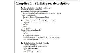 Biostatistique  Statistique descriptives première année médecine part 1 [upl. by Aleet]