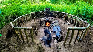 3 Days SURVIVAL Camping  How To Build UNDERGROUND HOUSE  My BEST BUSHCRAFT DUGOUT EVER Fireplace [upl. by Eded]