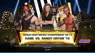 Randy Vs Kane Special Guest Referee Stephanie McMahon Wwe World Heavyweight Championship [upl. by Allenad888]