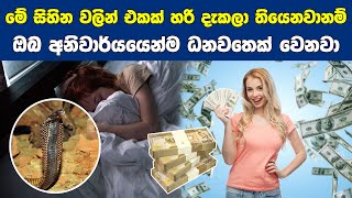 දවසක ඔබ ධනවතෙක් වෙන බව හගවන සිහින  Sihina Palapala  Dreams believed to mean you will get rich soon [upl. by Kellyn]