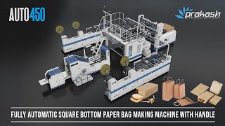 Fully Automatic Roll Fed Square Bottom Paper Bag With Twisted Rope amp Flat Handle Machine [upl. by Warder549]