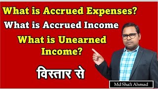 What is Accrued Expenses  What is Accrued Income  What is Unearned Income By The Accounts [upl. by Atterys301]