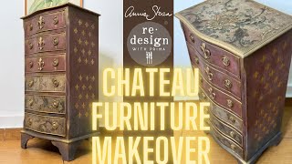 Chateau Furniture Makeover using AnnieSloanHome paint amp ReDesignwithPrima decoupage paper [upl. by Assirec226]