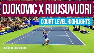 Novak Djokovic Amazing Court Level Practice Match Highlights  4K [upl. by Culhert]