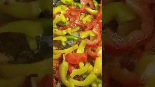 YellowGreen and Red pepper Recipe stir fryviral cooking viralshorts shorts video [upl. by Docila]