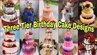 Three Tier Cake Design 2022Cake Decoration3 Step Cake3 Tier CakeBirthday Cake Ideas3 Layer Cake [upl. by Ai]