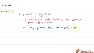 Repressors  CLASS 12  DEFINITIONS  BIOLOGY  Doubtnut [upl. by Ttayw]